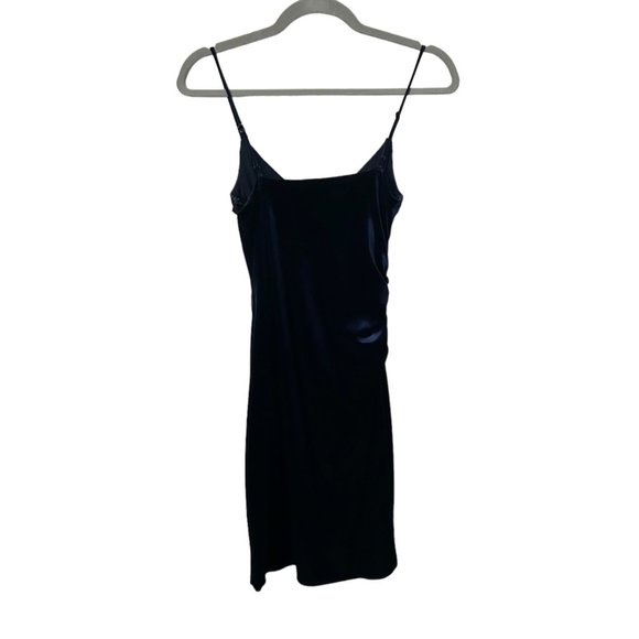 Black Halo Navy Velvet Faux Wrap Mini Dress - Picture 2 of 8
